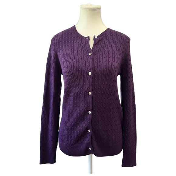 Land's End Cable Knit Sweater Women's Size Small Purple - Picture 1 of 10